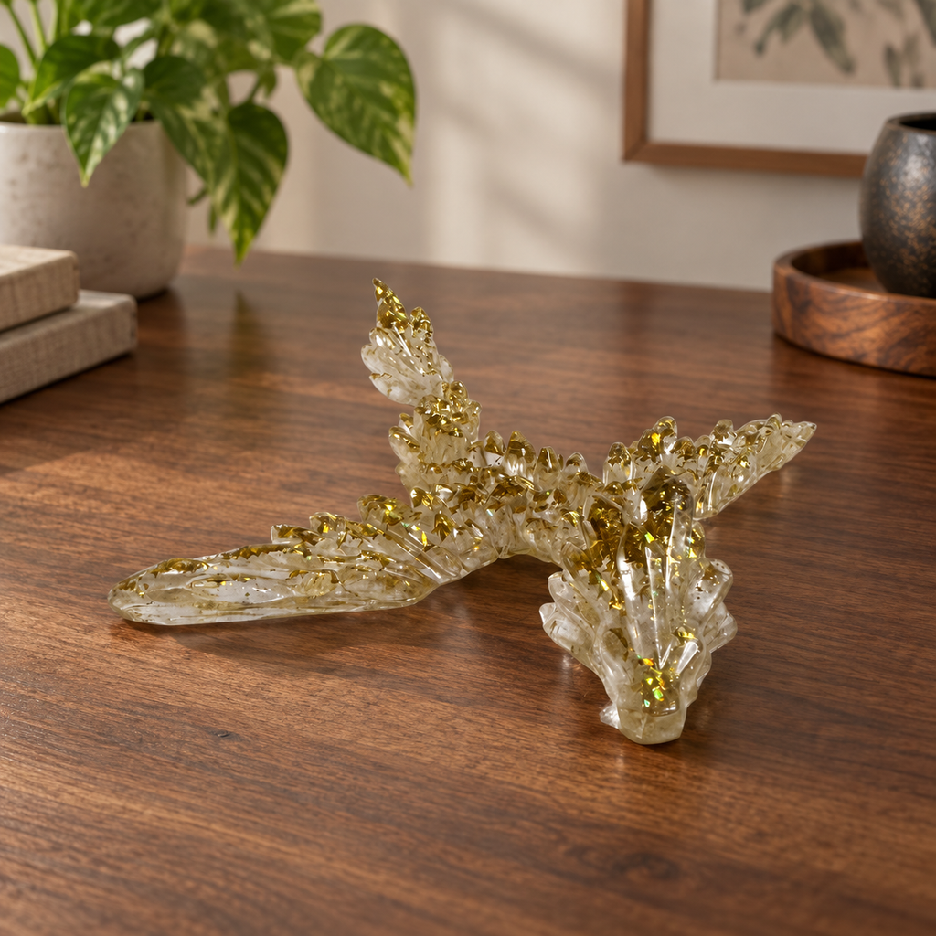 Aurelia, the Gilded - Dragon displayed in a home setting — lifestyle mockup