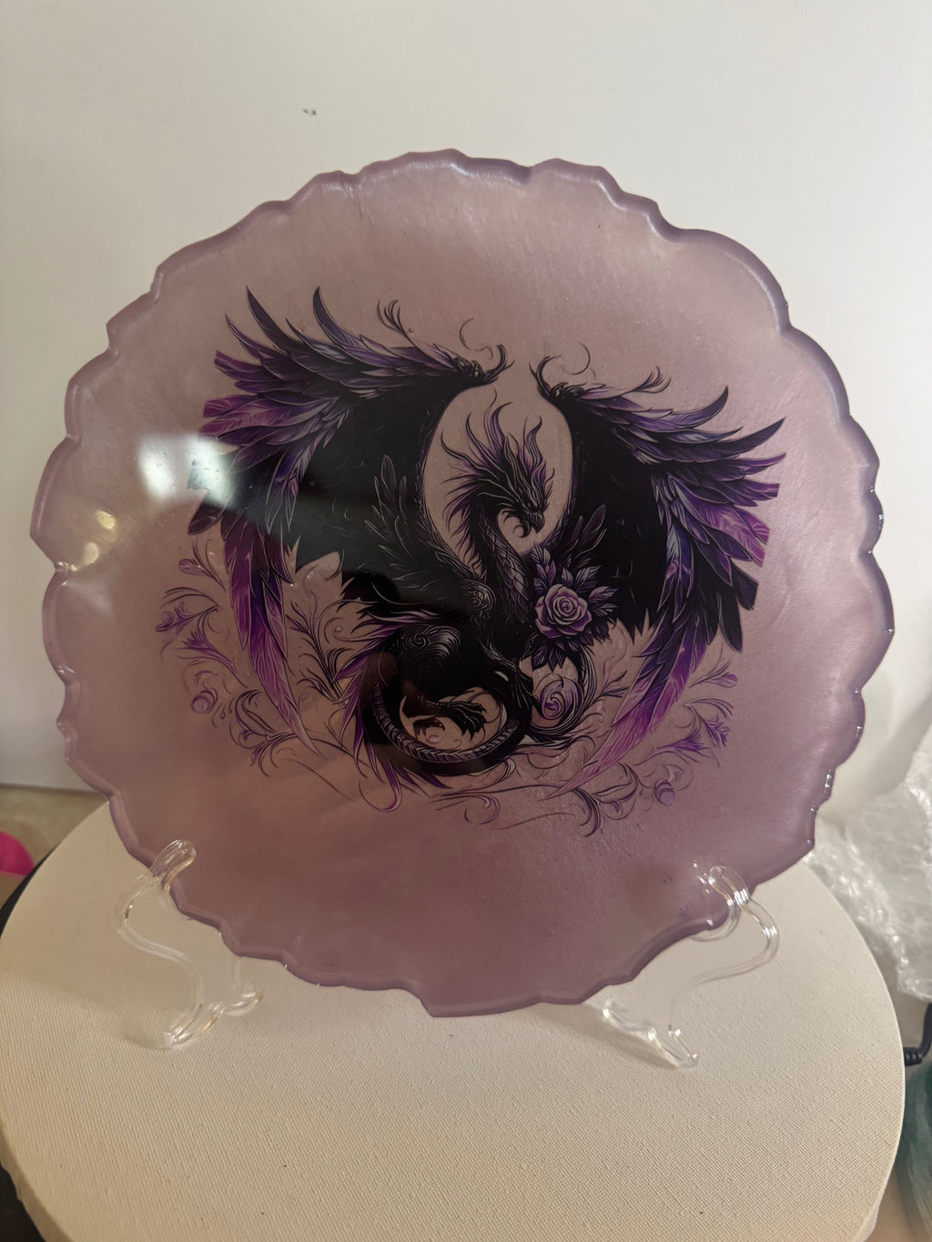 Midnight Rose Dragons - Decorative Plate