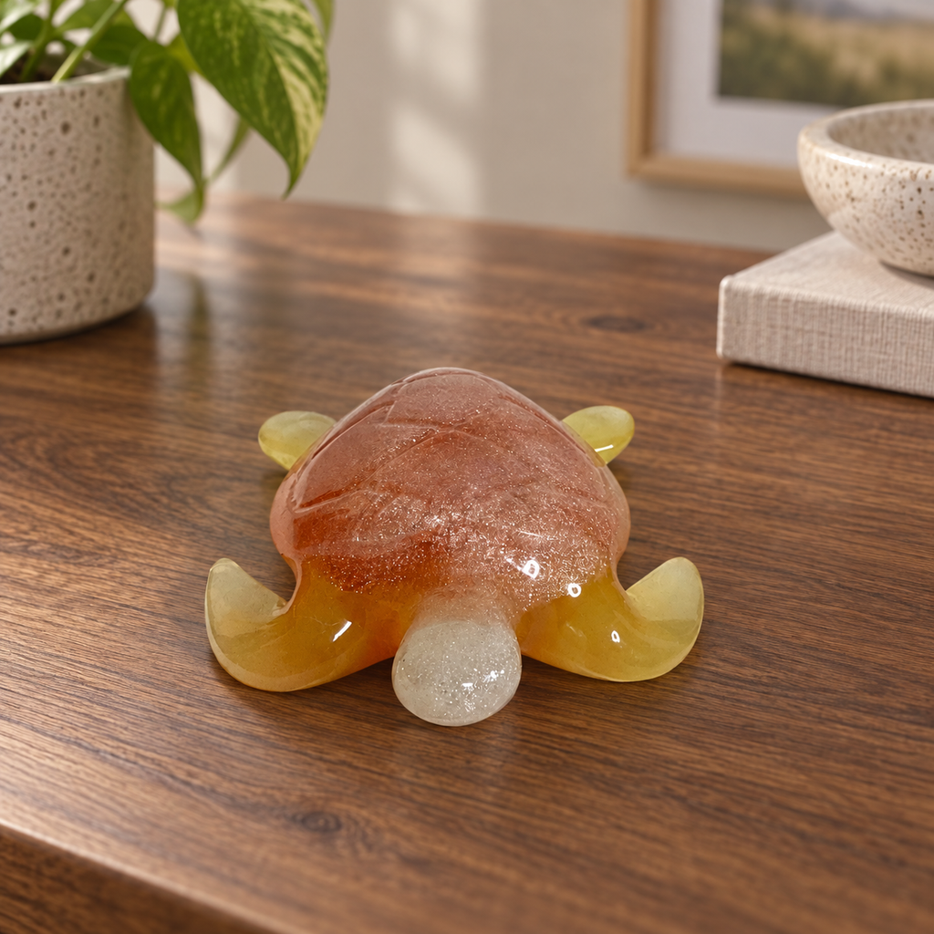 Peachy Sunset - Turtle displayed in a home setting — lifestyle mockup