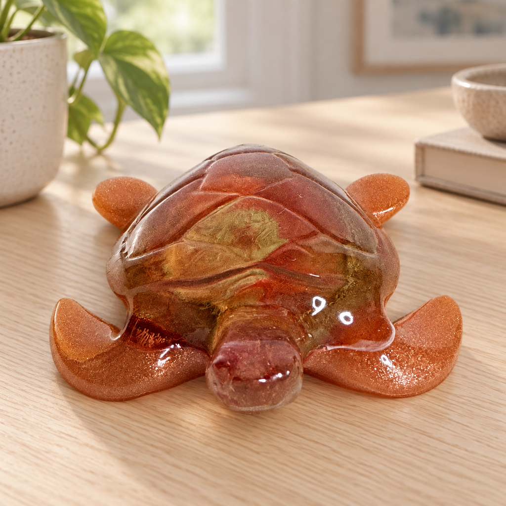 Sunset Ember - Turtle displayed in a home setting — lifestyle mockup