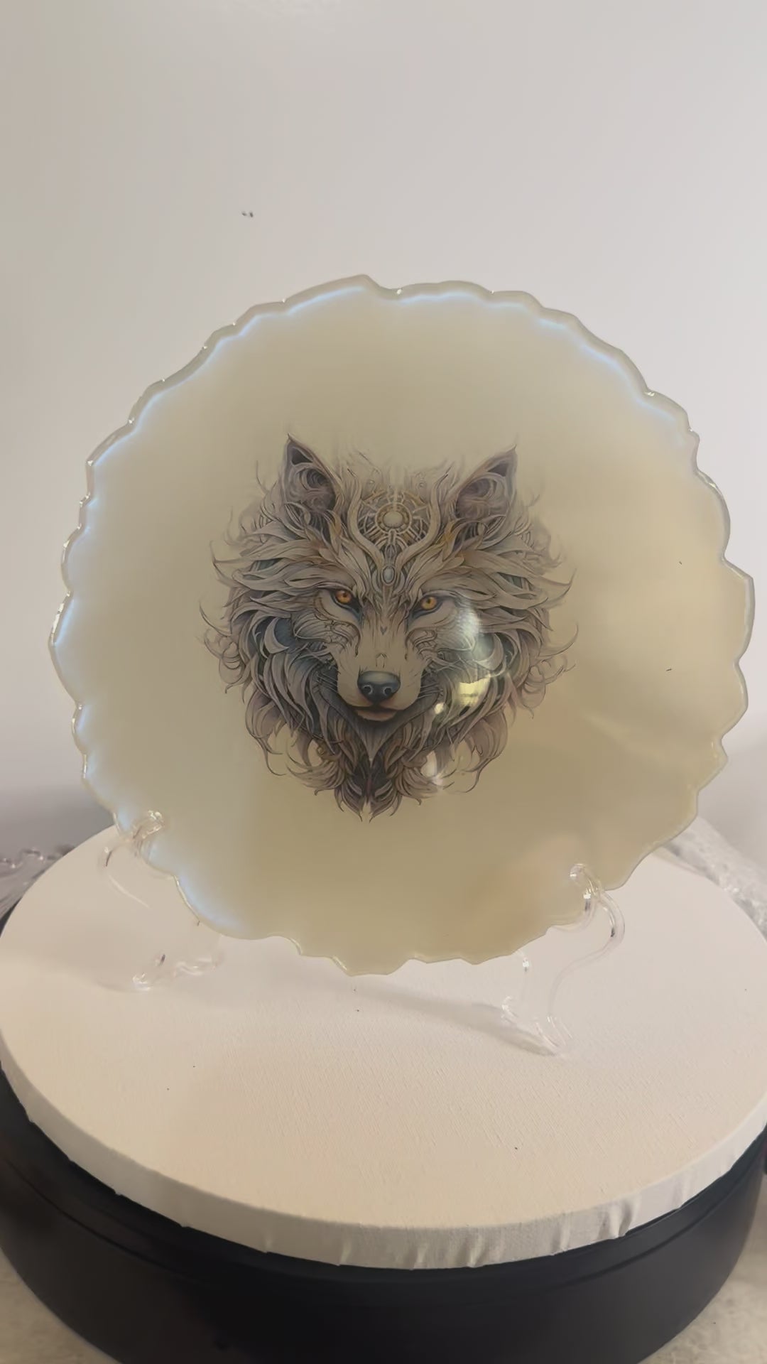 The Celestial Wolf Guardian - Decorative Plate