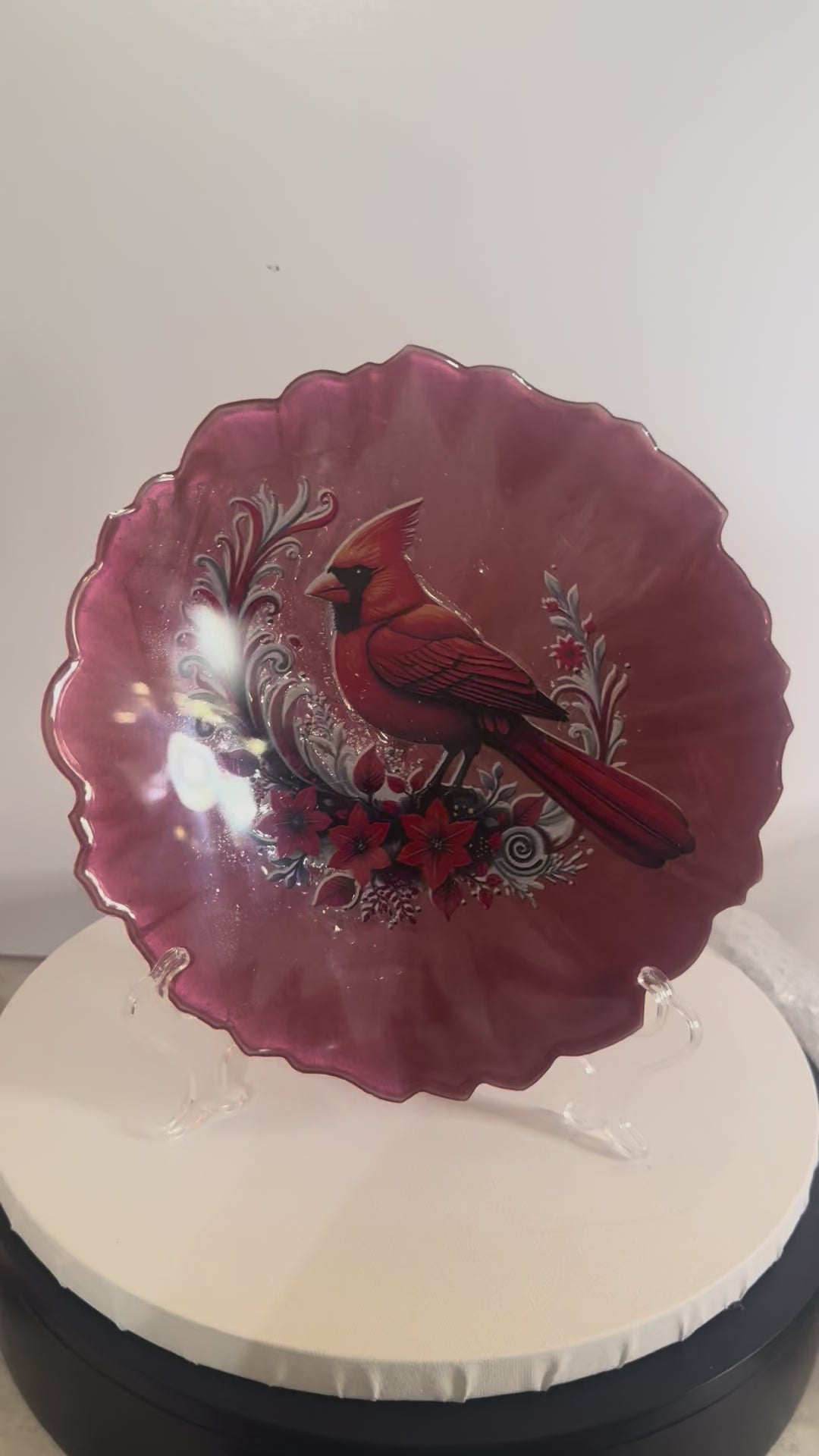 Crimson Cardinal Elegance - Decorative Plate
