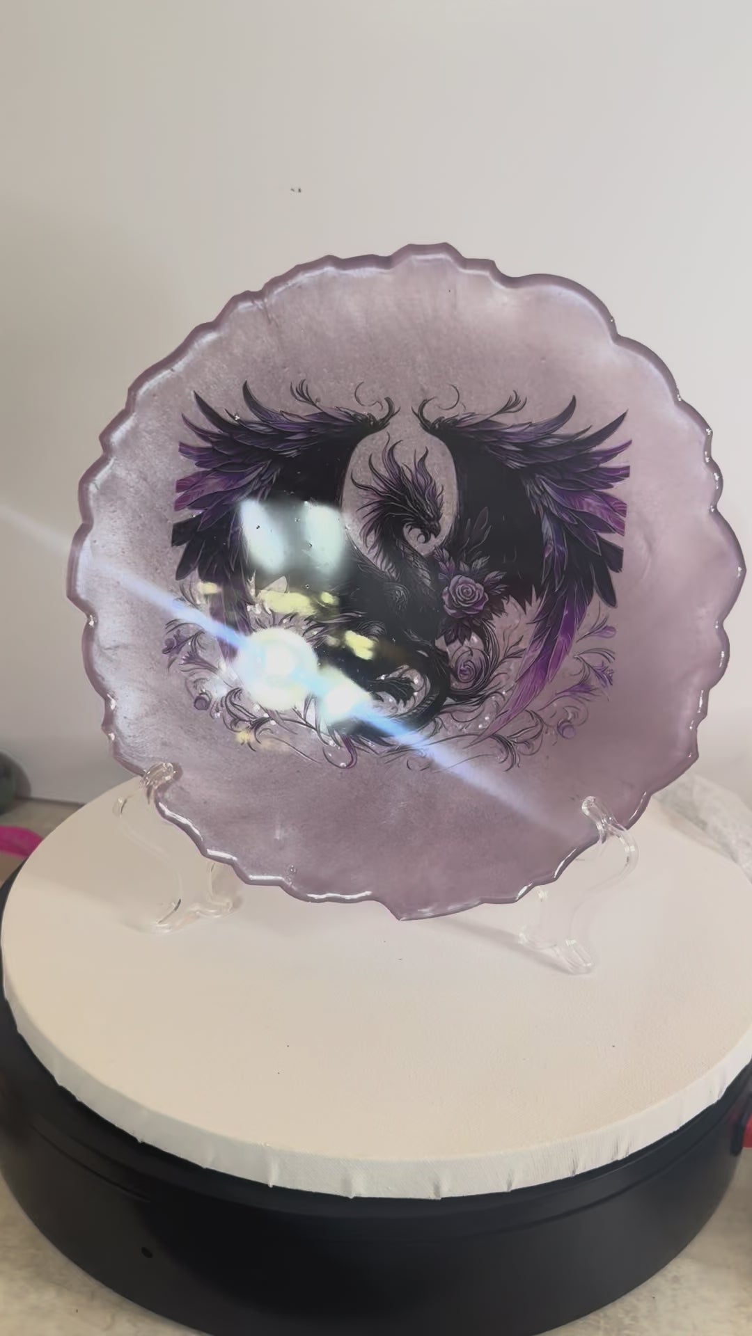 Midnight Rose Dragons - Decorative Plate